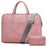 J.QMEI 933# 13 inch Notebook Computer Protective Sleeve Laptop Handbag Zipper Bag with Small Bag and Shoulder Stap, Upgrade Version - Pink - 1