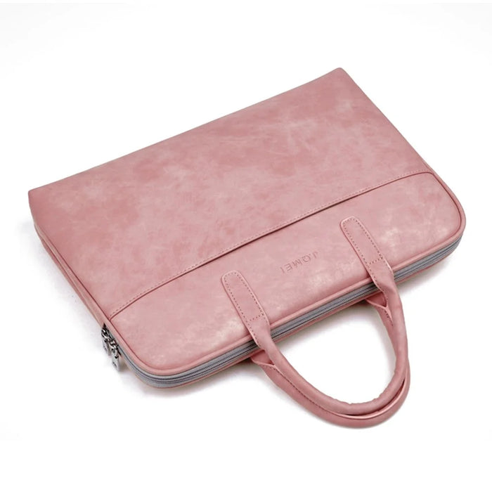 J.QMEI 933# 13 inch Laptop Handbag Anti-drop Notebook Computer Sleeve Bag with Small Bag and Shoulder Stap, Velvet Lining - Red - 2
