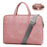 J.QMEI 933# 15.6 inch PU Leather Laptop Handbag Notebook Computer Protective Bag with Shoulder Stap, Upgrade Version - Pink - 1