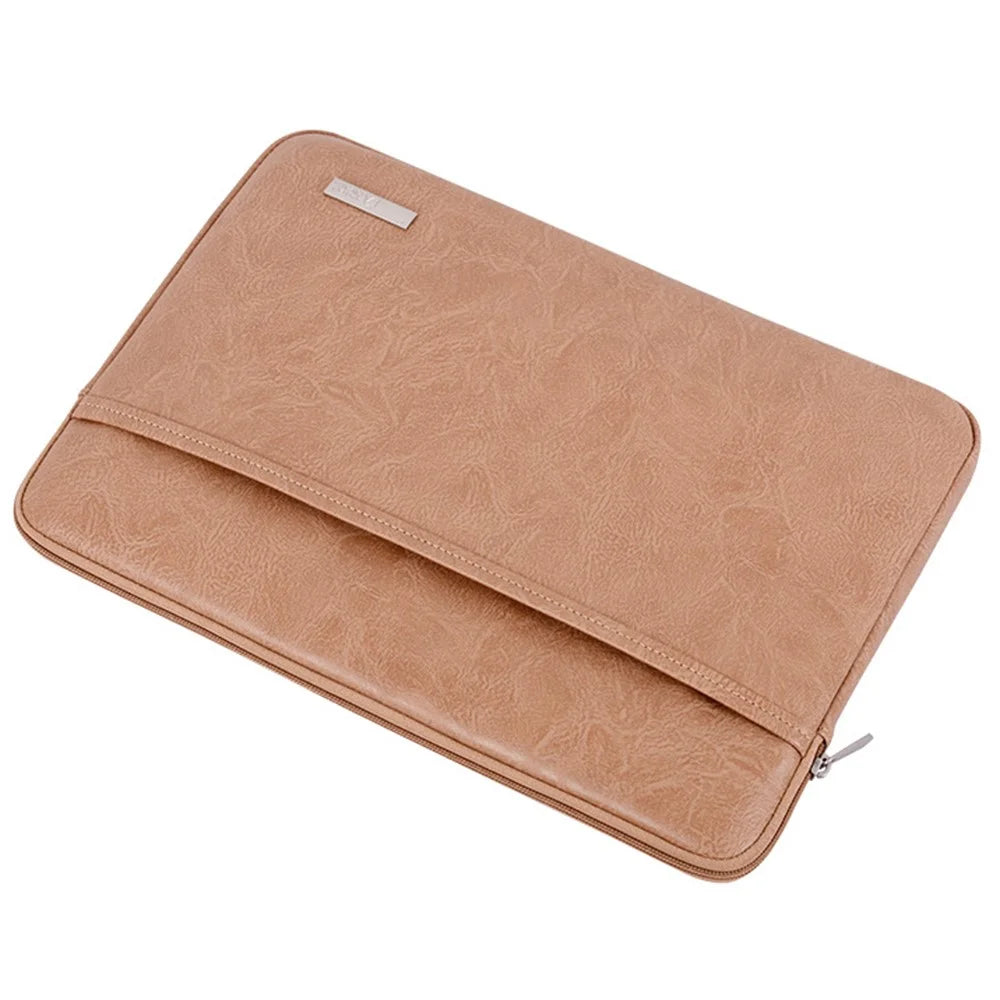 CANVASARTISAN L38-T0621 12-inch Laptop Sleeve Ultra-slim PU Leather Notebook Computer Protection Storage Bag with Small Pouch - Khaki - 7