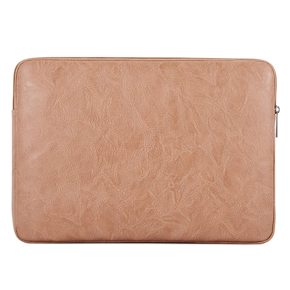 CANVASARTISAN L38-T0621 14-inch Notebook Computer Bag Laptop Protection Sleeve Super Thin PU Leather Carrying Handbag with Small Pouch - Khaki - 6
