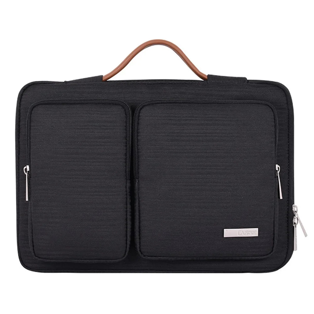 CANVASARTISAN K28-22 Splashproof Sleeve Bag for 13 inch Laptops Portable Slim Case with 2 Pouches / Handle Strap Notebook Anti-Scratch Carry Case - Black - 1