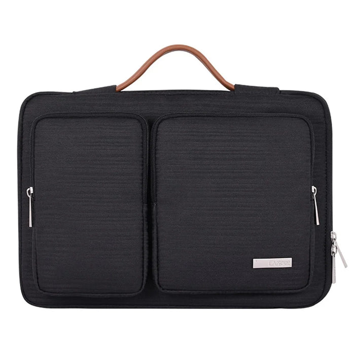CANVASARTISAN K28-22 Splashproof Sleeve Bag for 13 inch Laptops Portable Slim Case with 2 Pouches / Handle Strap Notebook Anti-Scratch Carry Case - Black - 1