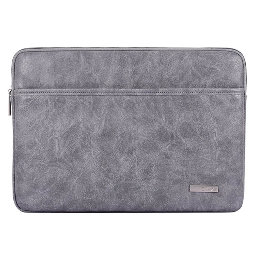 CANVASARTISAN  L38-T06 PU Leather Sleeve Bag for 12 inch Laptop Portable Carrying Case Shockproof Notebook Protector - Grey - 1