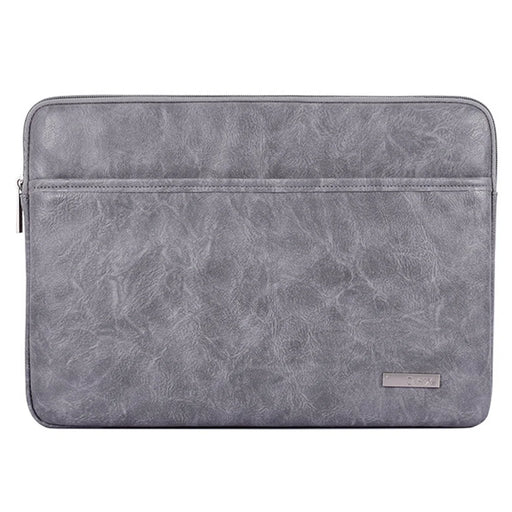 CANVASARTISAN  L38-T06 PU Leather Sleeve Bag for 12 inch Laptop Portable Carrying Case Shockproof Notebook Protector - Grey - 1