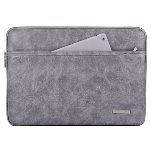 CANVASARTISAN  L38-T06 PU Leather Sleeve Bag for 12 inch Laptop Portable Carrying Case Shockproof Notebook Protector - Grey - 2