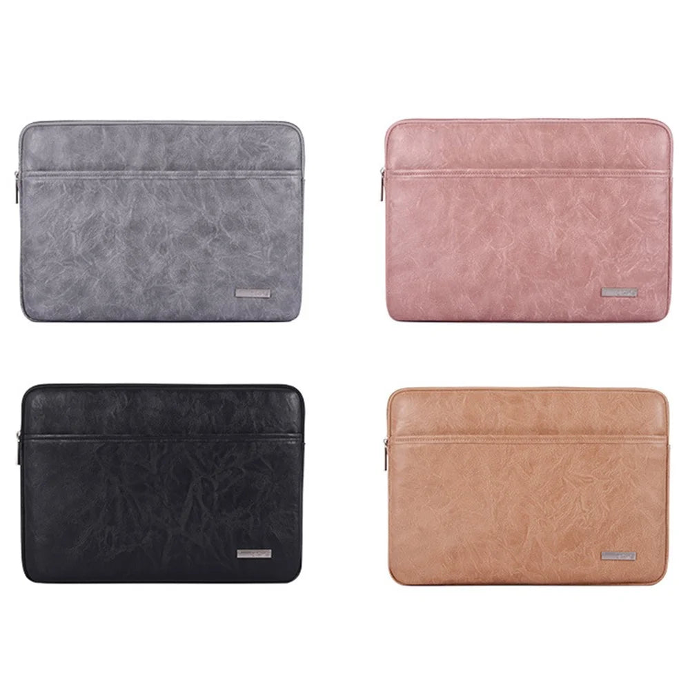 CANVASARTISAN  L38-06 Portable Sleeve Bag for 13 inch Laptop PU Leather Carrying Case Anti-Scratch Notebook Slim Bag - Grey - 7