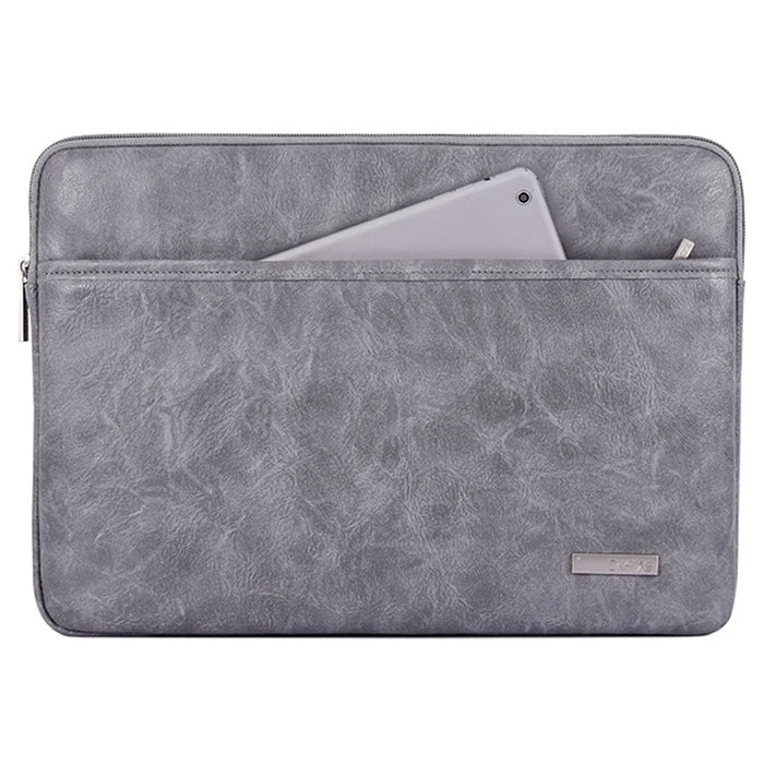 CANVASARTISAN  L38-06 Portable Carrying Case for 14 inch Notebook PU Leather Sleeve Bag Anti-Drop Laptop Slim Bag - Grey - 2