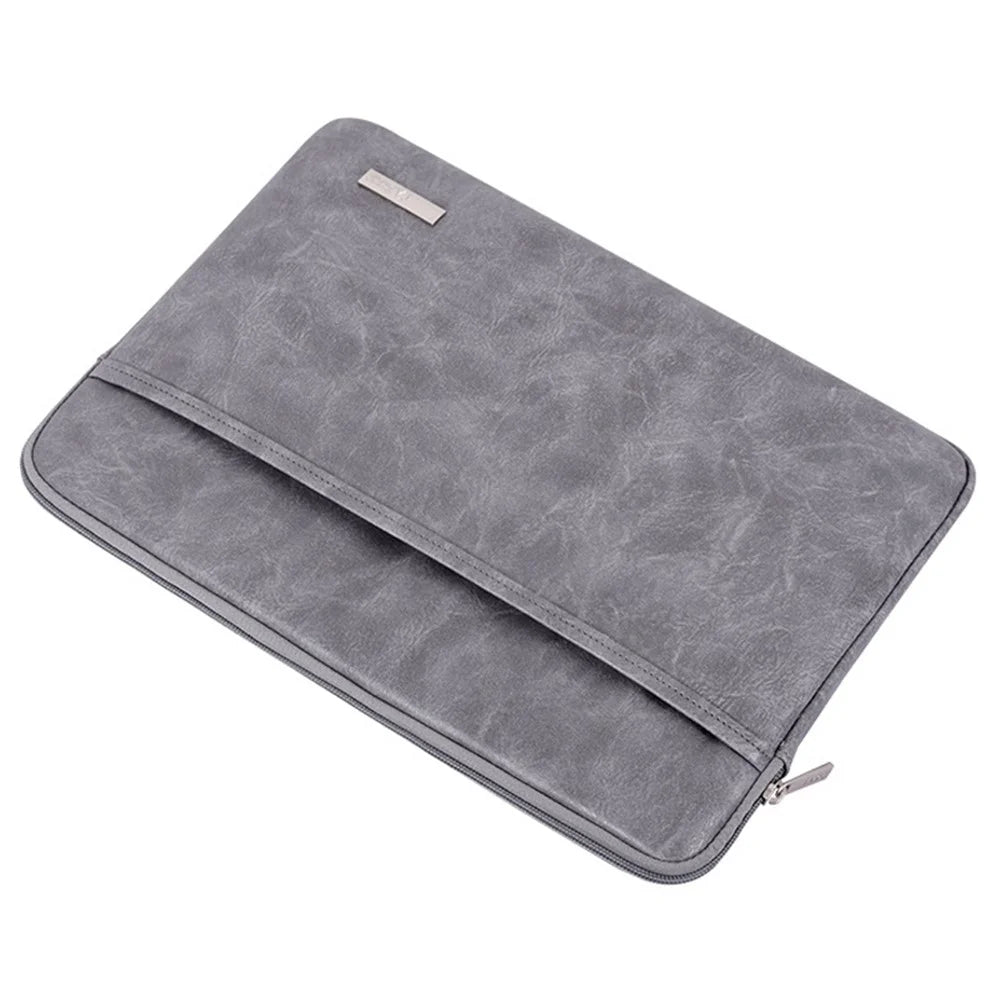 CANVASARTISAN  L38-06 Portable Carrying Case for 14 inch Notebook PU Leather Sleeve Bag Anti-Drop Laptop Slim Bag - Grey - 6