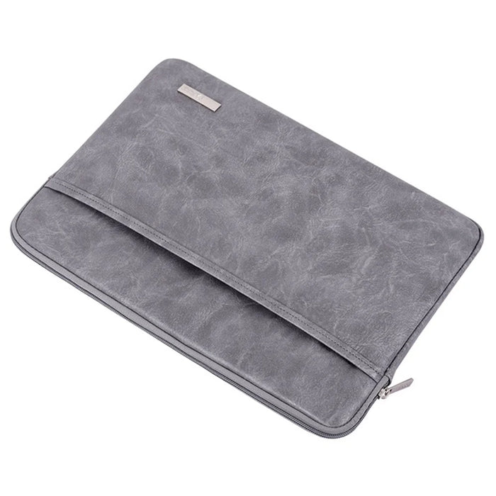 CANVASARTISAN  L38-06 Portable Carrying Case for 14 inch Notebook PU Leather Sleeve Bag Anti-Drop Laptop Slim Bag - Grey - 6
