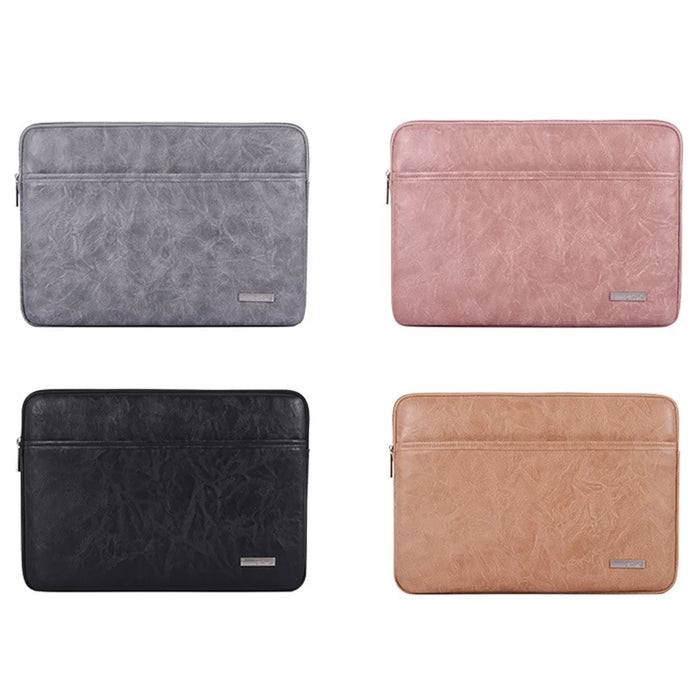 CANVASARTISAN  L38-06 Portable Carrying Case for 14 inch Notebook PU Leather Sleeve Bag Anti-Drop Laptop Slim Bag - Grey - 7