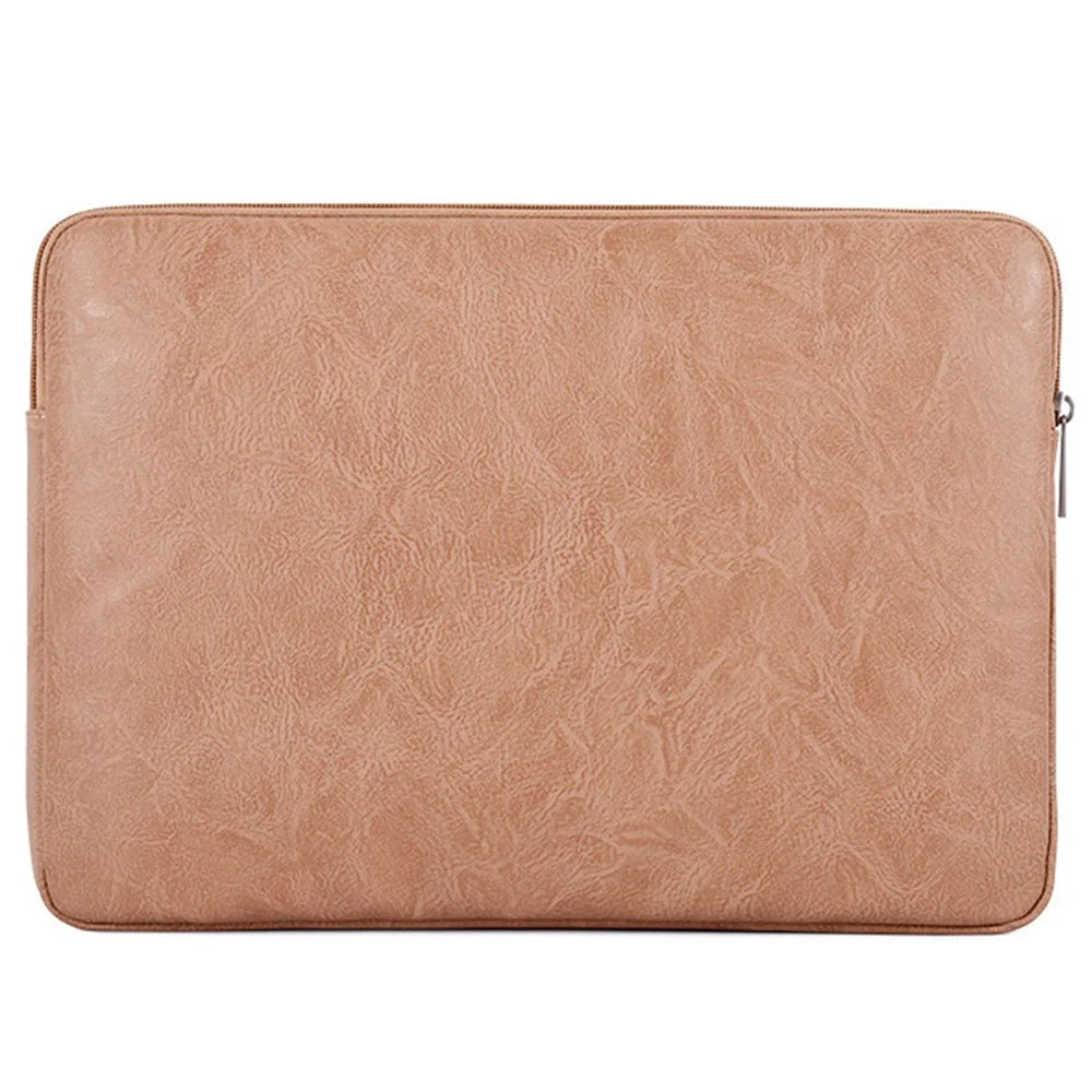 CANVASARTISAN L38-T0621 11-inch PU Leather Ultra-slim Notebook Computer Bag Shockproof Laptop Protection Sleeve with Small Pouch - Khaki - 2