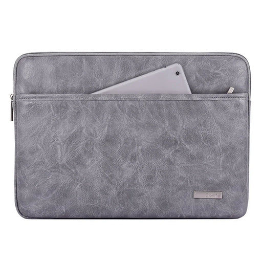 CANVASARTISAN L38-T06 11-Inch Laptop Bag PU Leather Notebook Computer Protective Case Slim Laptop Sleeve - Grey - 1
