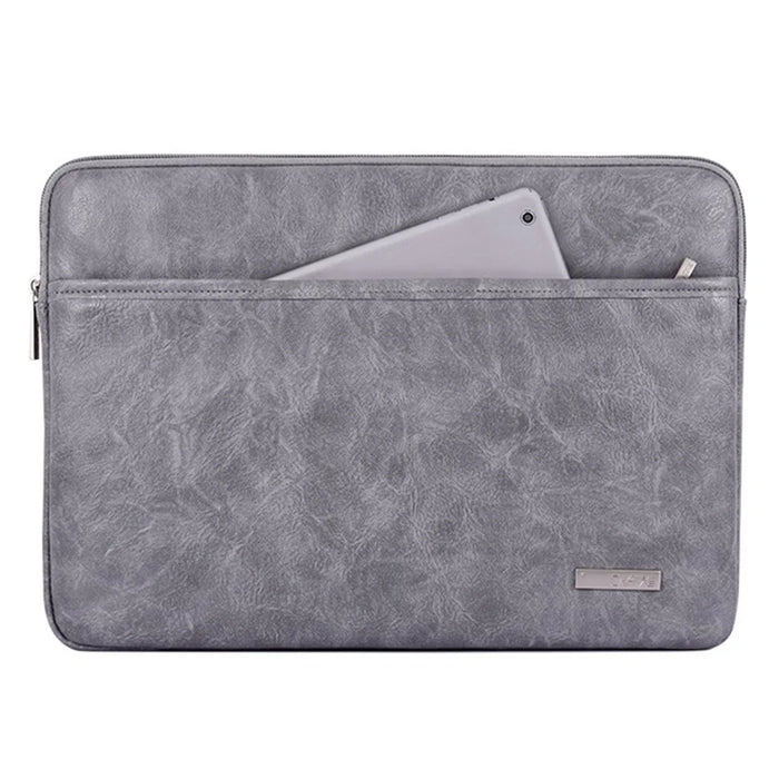 CANVASARTISAN L38-T06 11-Inch Laptop Bag PU Leather Notebook Computer Protective Case Slim Laptop Sleeve - Grey - 1
