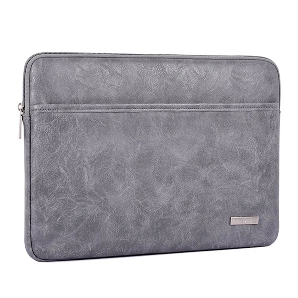 CANVASARTISAN L38-T06 11-Inch Laptop Bag PU Leather Notebook Computer Protective Case Slim Laptop Sleeve - Grey - 5