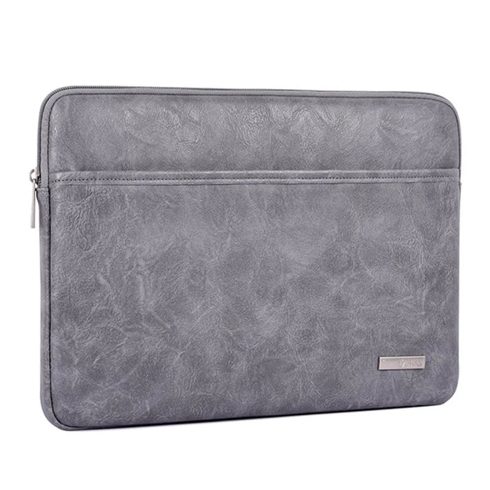 CANVASARTISAN L38-T06 11-Inch Laptop Bag PU Leather Notebook Computer Protective Case Slim Laptop Sleeve - Grey - 5