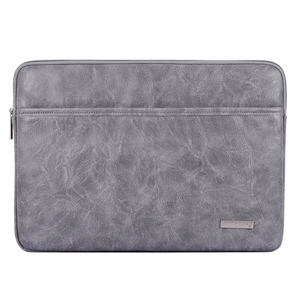 CANVASARTISAN L38-T06 11-Inch Laptop Bag PU Leather Notebook Computer Protective Case Slim Laptop Sleeve - Grey - 6
