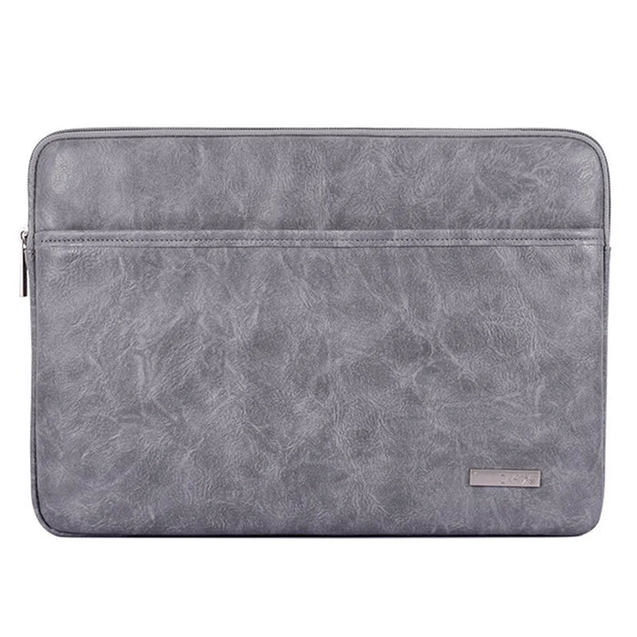 CANVASARTISAN L38-T06 11-Inch Laptop Bag PU Leather Notebook Computer Protective Case Slim Laptop Sleeve - Grey - 6