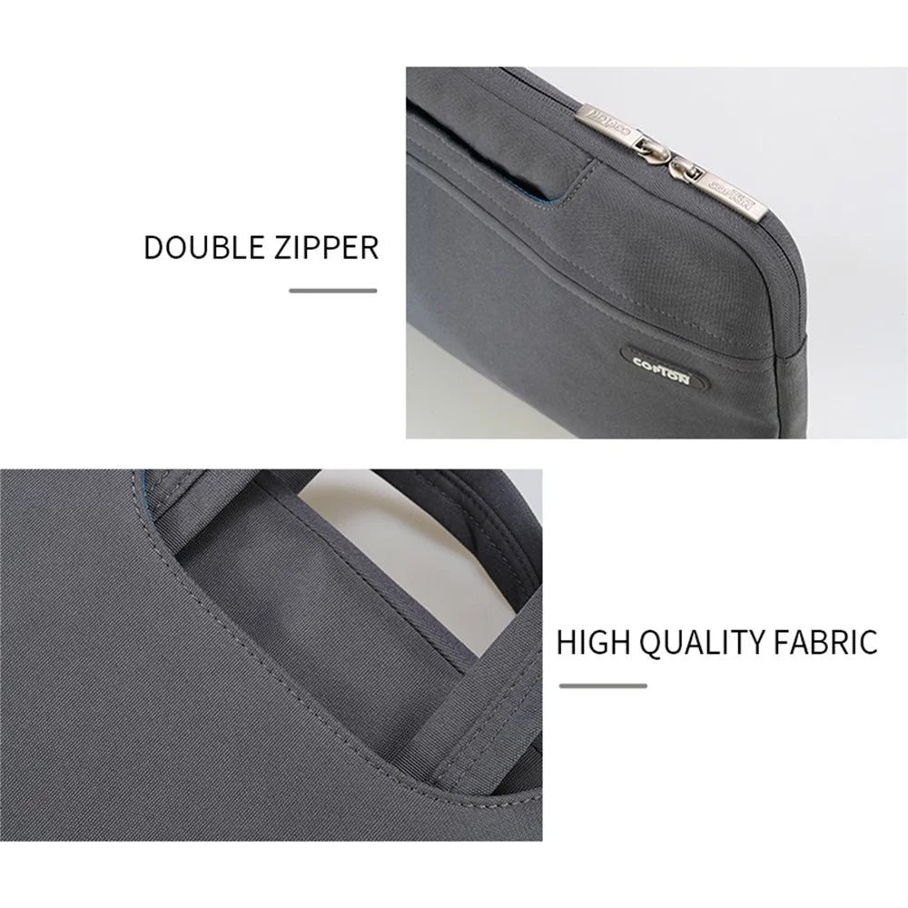 COPTON Nylon Shockproof Carry Case for 15.6-inch Laptops Scratch Resistant Notebook Sleeve Bag with Handle Strap / Small Bag - Grey - 6