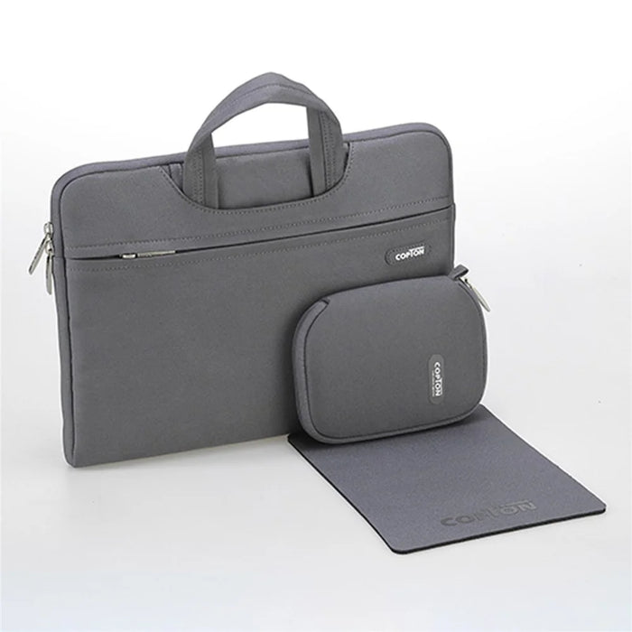COPTON Portable Carrying Bag for 13-14-inch Laptops Anti-Scratch Notebook Nylon Sleeve Bag with Handle Strap / Small Bag - Grey - 2