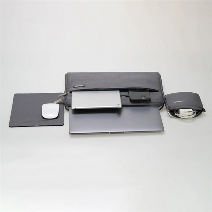 COPTON Portable Carrying Bag for 13-14-inch Laptops Anti-Scratch Notebook Nylon Sleeve Bag with Handle Strap / Small Bag - Grey - 3