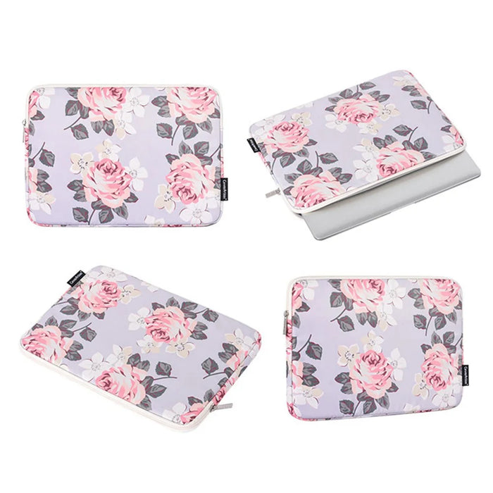 CANVASARTISAN H40-01 Portable Carrying Case for 12-inch Laptops Rose Pattern Printed Storage Bag Anti-Scratch Sleeve Bag - Grey - 7