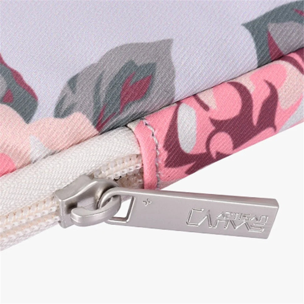 CANVASARTISAN H40-01 Protective Carrying Case Portable Sleeve Bag for 13-inch Laptops Rose Pattern Printed Storage Bag - Grey - 5