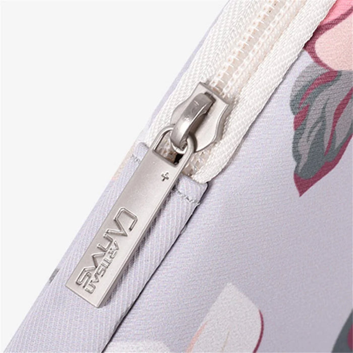 CANVASARTISAN H40-B01 Laptop Sleeve Case Rose Pattern Printed 13-inch Computer Carrying Bag Portable Handle Business Briefcase - Grey - 5