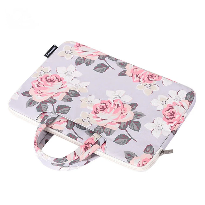 CANVASARTISAN H40-B01 Laptop Sleeve 14-inch Rose Pattern Printed  Laptop Carrying Case Protective Computer Bag with Outer Pouch - Grey - 3