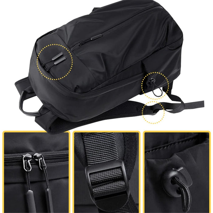 1025 Waterproof Large Laptop Backpack Business Travel Rucksack Shoulder Bag with Charging Port - 4