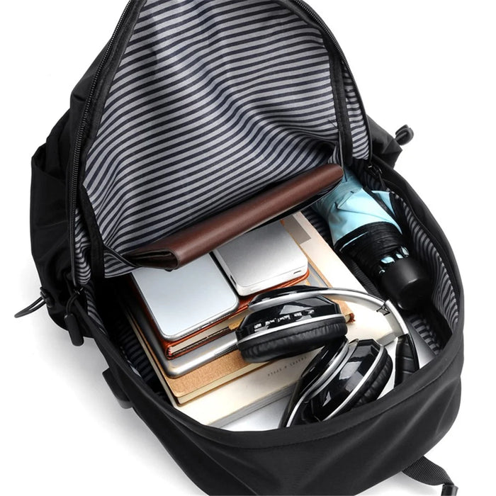 1025 Waterproof Large Laptop Backpack Business Travel Rucksack Shoulder Bag with Charging Port - 6