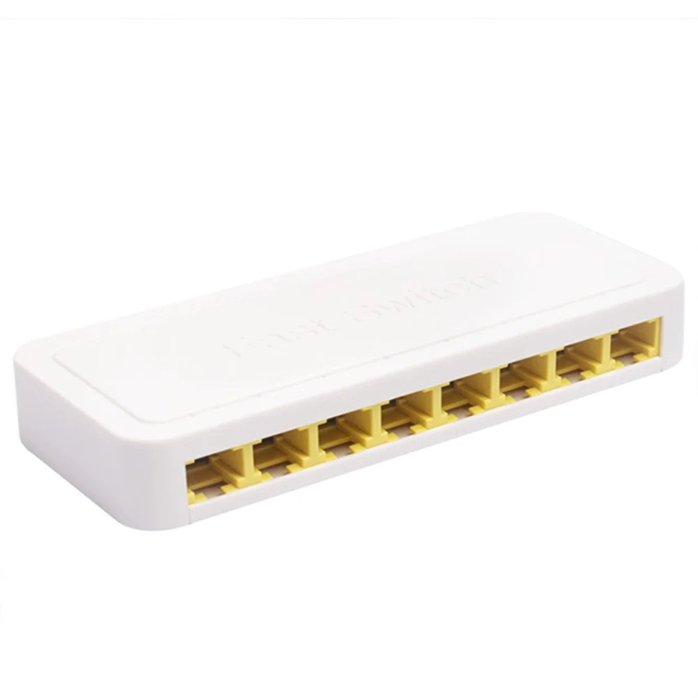 TXE059 Mini Size 8 Ports 10M / 100M Fast Ethernet Switch Smart Network Desktop Switch Power Adapter LAN Hub - US Plug - 2
