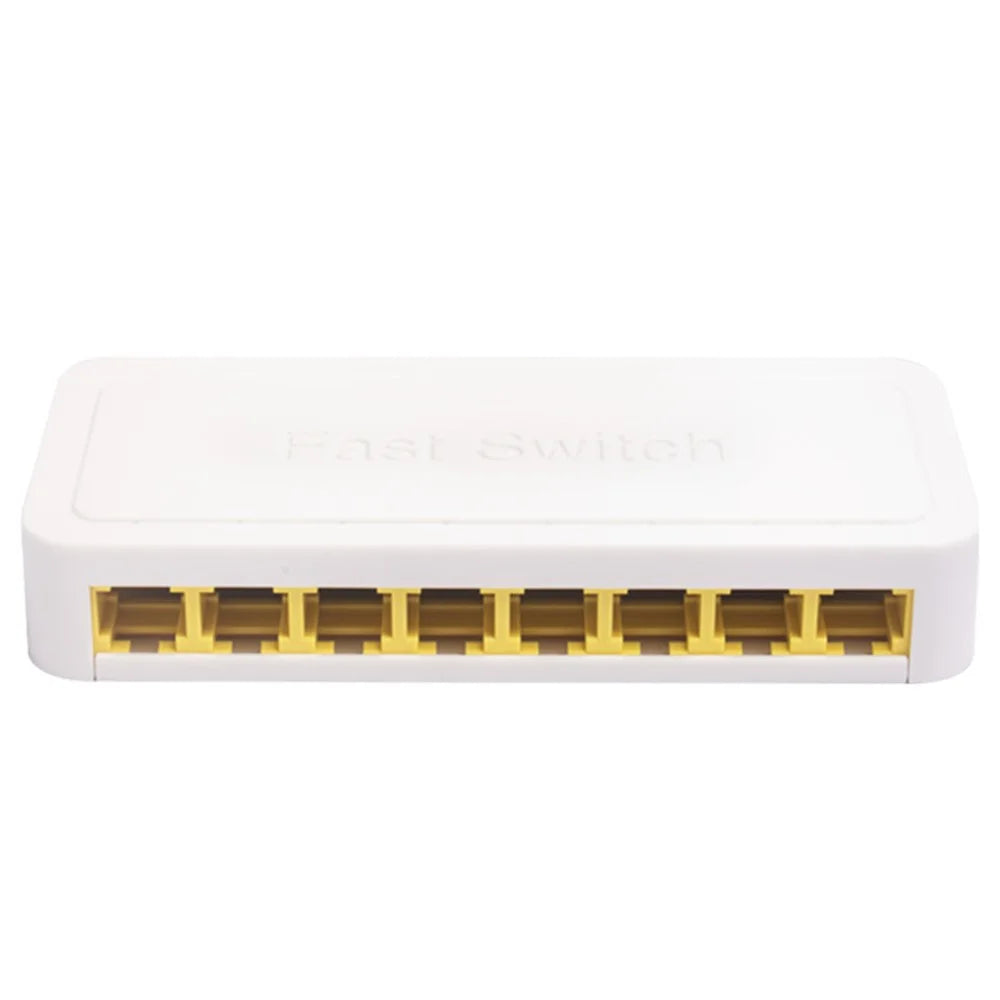 TXE059 Mini Size 8 Ports 10M / 100M Fast Ethernet Switch Smart Network Desktop Switch Power Adapter LAN Hub - US Plug - 3