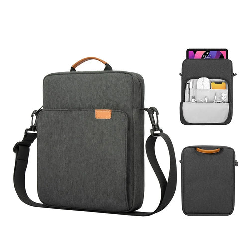 MA483 11-inch Tablet Waterproof Sleeve Shoulder Bag Shockproof Handbag for iPad (Single Handle) - Dark Grey - 1