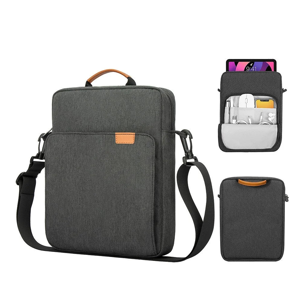 MA483 11-inch Tablet Waterproof Sleeve Shoulder Bag Shockproof Handbag for iPad (Single Handle) - Dark Grey - 1