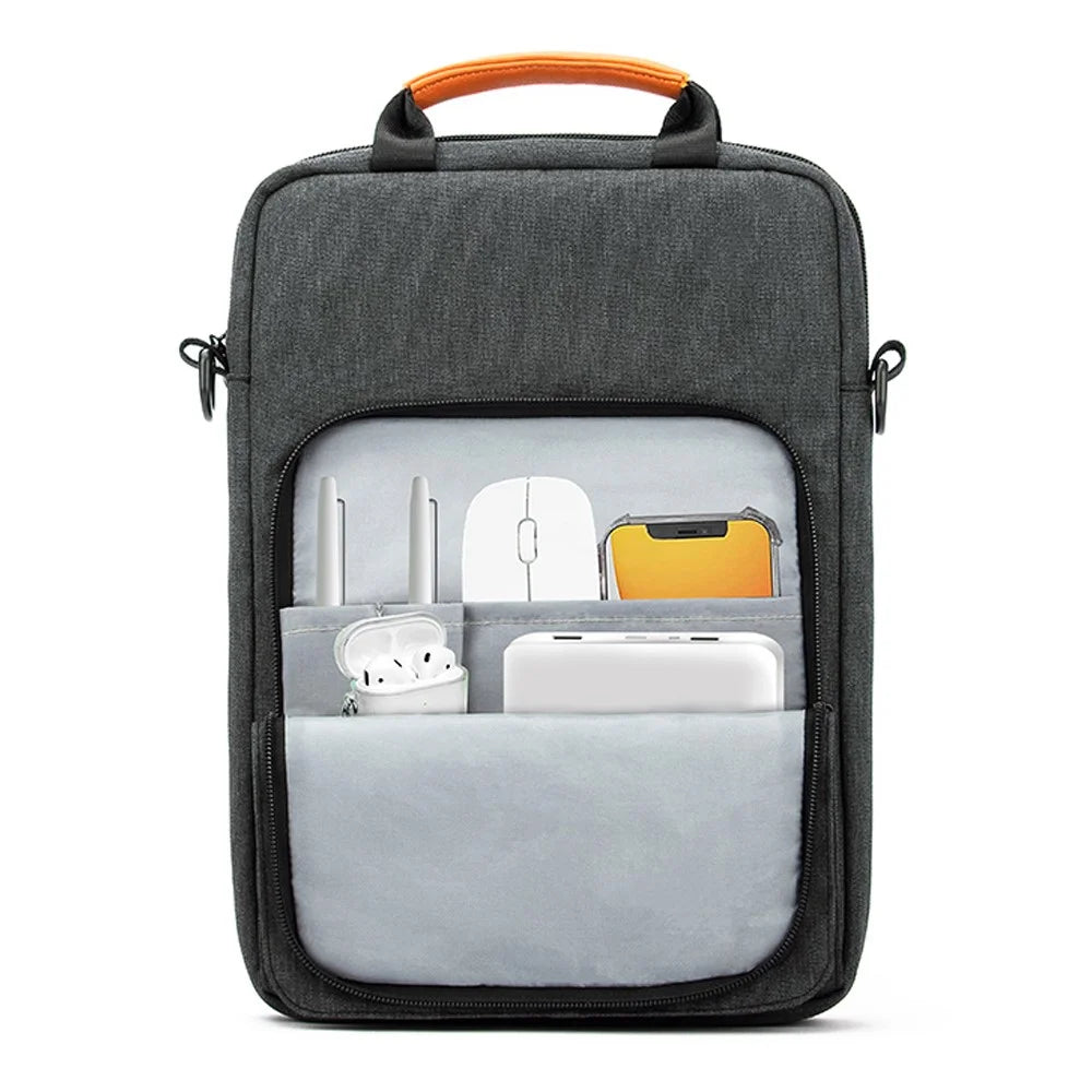 MA483 13.3-inch Laptop Bag Waterproof Tablet Sleeve Shoulder Bag Anti-scratch Handbag (Double Handle) - Dark Grey - 4