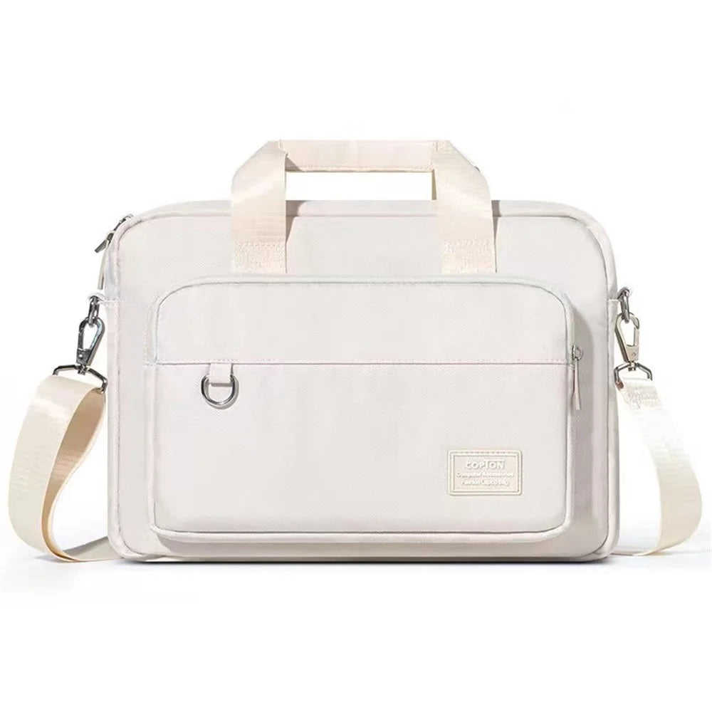 COPTON 14-15 inch Notebook Carrying Bag Handbag Travel Business Laptop Tote Crossbody Bag - Khaki - 1