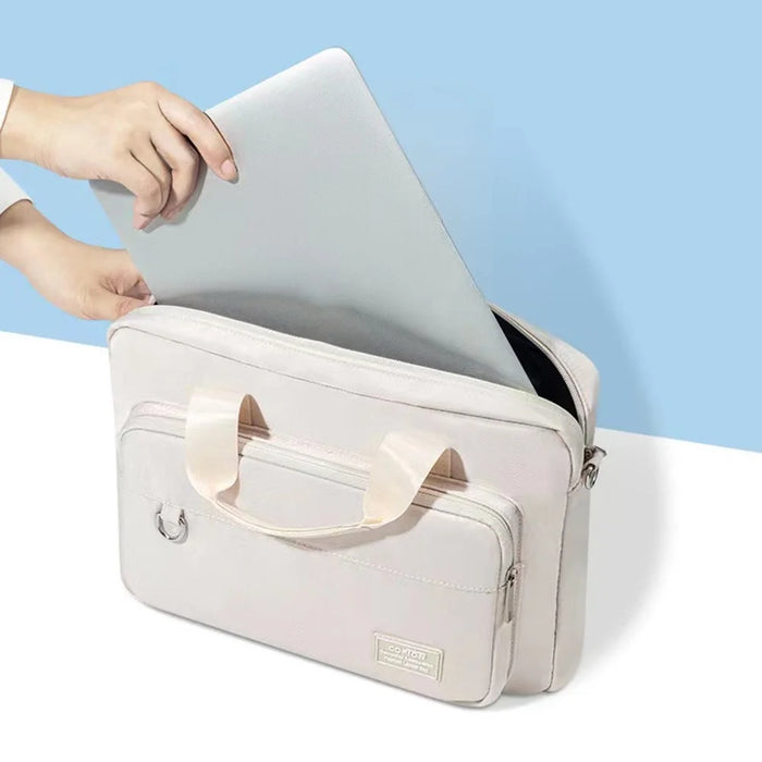 COPTON 14-15 inch Notebook Carrying Bag Handbag Travel Business Laptop Tote Crossbody Bag - Khaki - 3