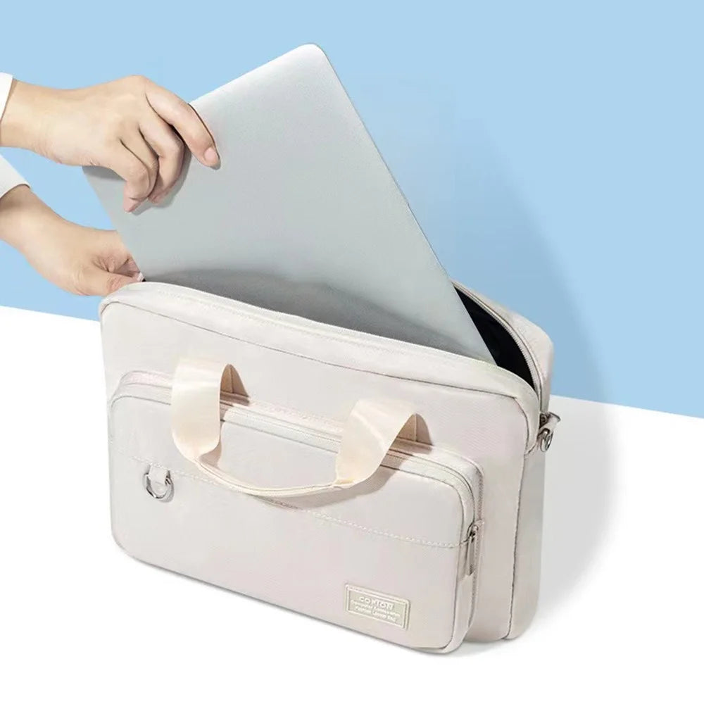 COPTON 15.6 inch Notebook Bag Handbag Travel Business Laptop Tote Shoulder Bag Crossbody Bag - Khaki - 3