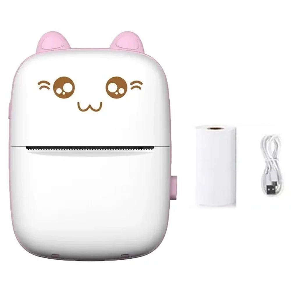 C9 Mini Thermal Printer 203DPI Bluetooth-compatible Inkless Portable Printer for Photos Labels Notes - Pink - 1
