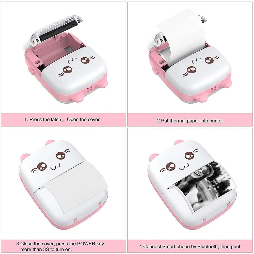 C9 Mini Thermal Printer 203DPI Bluetooth-compatible Inkless Portable Printer for Photos Labels Notes - Pink - 5