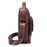 BULLCAPTAIN 777 Top-Layer Cowhide Leather Retro Handbag Zipper Pocket Shoulder Bag Wallet Purse Clutch - Brown - 2