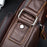 BULLCAPTAIN 777 Top-Layer Cowhide Leather Retro Handbag Zipper Pocket Shoulder Bag Wallet Purse Clutch - Brown - 6