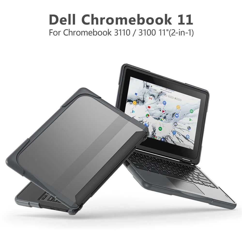 For Dell Chromebook 11.6-Inch 3100 / 3110 PC+TPU Laptop Case Anti-scratch Notebook Computer Upper+Lower Cover - 2