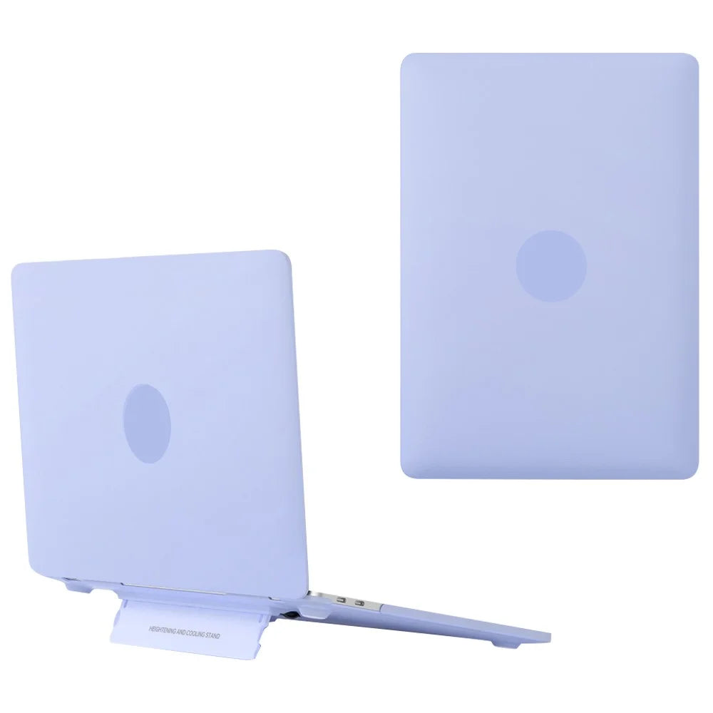 For MacBook Pro 14 inch (2026) A3427 A3426 / (2025) A3434 A3112 A3185 A3401 / (2024) A2918 A2992 / (2023) A2779 / (2022) / (2021) A2442 Matte PC Case Anti-Scratch Protective Laptop Cover with Kickstand - Purple - 1
