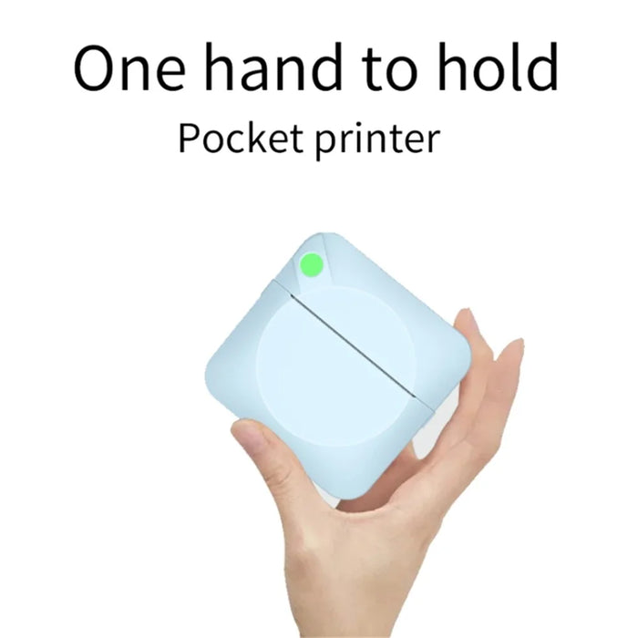 C17 Portable Mini Printer Pocket Bluetooth-compatible Thermal Printer Inkless Printing Gift for Label Receipt Photo Notes Study - Blue - 2