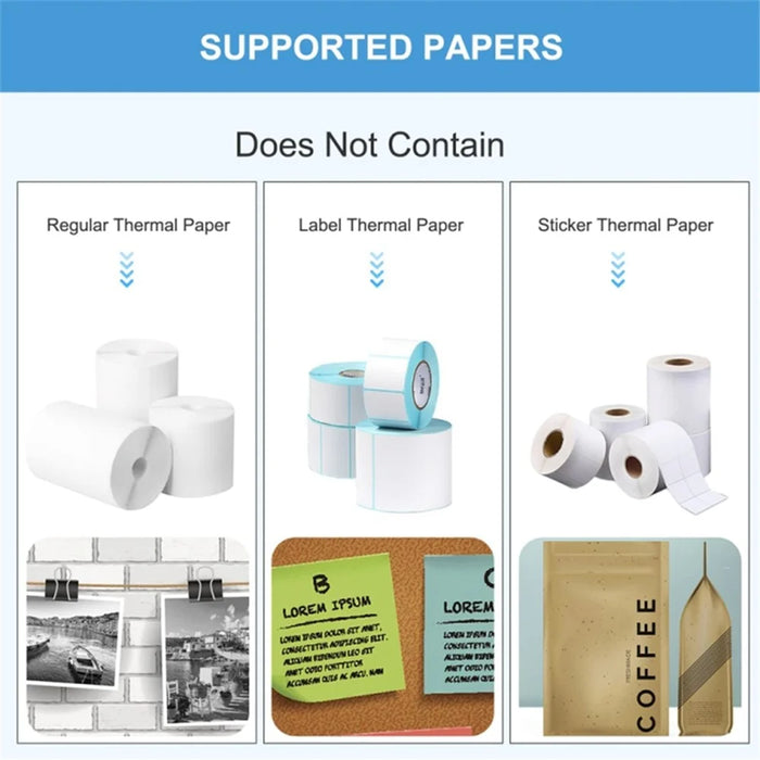 C17 Portable Mini Printer Pocket Bluetooth-compatible Thermal Printer Inkless Printing Gift for Label Receipt Photo Notes Study - Blue - 4