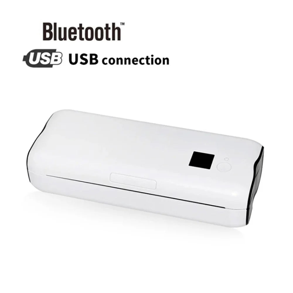 A4 Mini Phone Bluetooth-compatible USB Connection Inkless Printer Rechargeable ABS Thermal Photo Printer with 50 Print Papers - 3