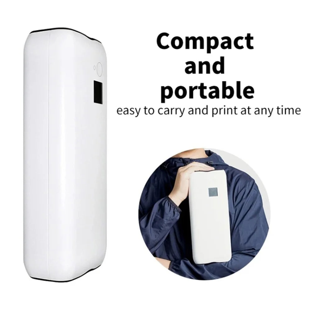A4 Mini Phone Bluetooth-compatible USB Connection Inkless Printer Rechargeable ABS Thermal Photo Printer with 50 Print Papers - 4
