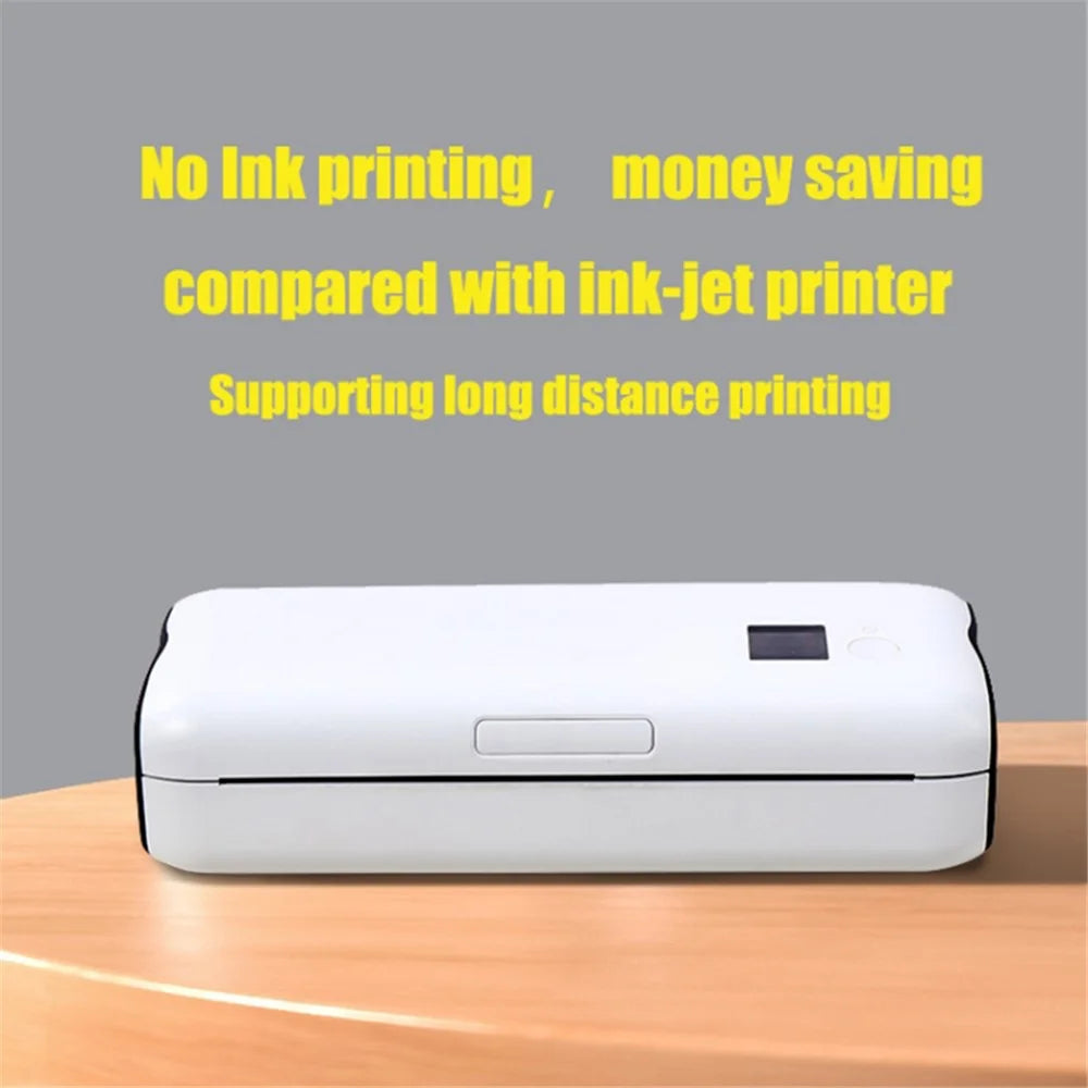 A4 Mini Phone Bluetooth-compatible USB Connection Inkless Printer Rechargeable ABS Thermal Photo Printer with 50 Print Papers - 6